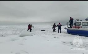 Спасатели МЧС эвакуировали с оторвавшейся льдины 10 рыбаков в Ленобласти