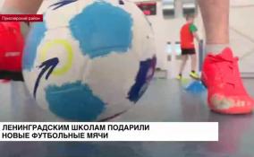 Новые футбольные мячи дарят ленинградским школам