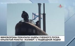 Минобороны показало кадры учебного пуска крылатой ракеты «Калибр» с подводной лодки