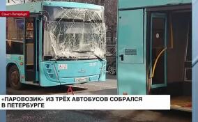 «Паровозик» из трех автобусов собрался в Петербурге