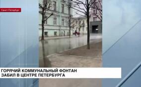 Горячий коммунальный фонтан забил в центре Петербурга на 5-й Советской улице
