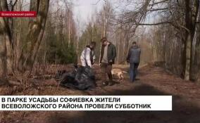 В парке усадьбы Софиевка жители Всеволожского района провели субботник