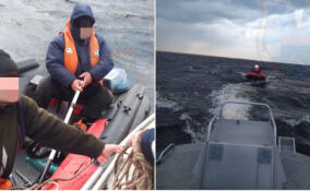 Спасатели помогли рыбакам со сломавшимся лодочным мотором на Ладожском озере