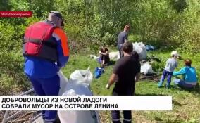 Добровольцы из Новой Ладоги собрали мусор на острове Ленина