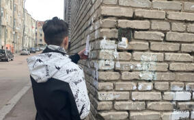 Молодёжные трудовые отряды закрашивают объявления о продаже наркотиков в Выборге