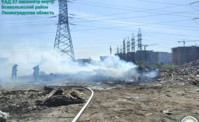 В Кудрово тушили 200 кубометров горящего строительного мусора