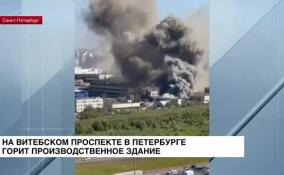 На Витебском проспекте в Петербурге горит производственное здание