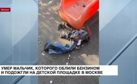 В Москве умер мальчик, которого облили бензином и подожгли на детской площадке на улице Южнобутовская.