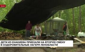 На вторую смену в оздоровительные лагеря Ленобласти приехали дети из Енакиево