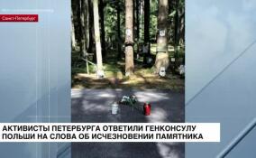 Активисты Петербурга ответили генконсулу Польши на слова об исчезновении памятника