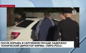 После взрыва в Сергиевом Посаде задержан технический директор фирмы «Пиро-Росс»