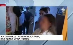 Жительница Тихвина показала, как убила мужа ножом