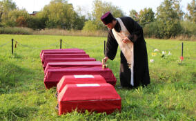 Останки 39 красноармейцев захоронили в Отрадном