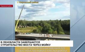 В Ленобласти завершается строительство моста через Мойку
