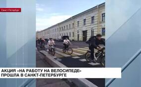 Акция «На работу на велосипеде» прошла в Петербурге