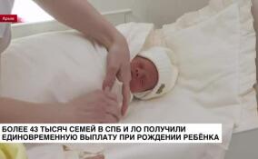 Более 43 тысяч семей в Петербурге и Ленобласти получили единовременную выплату при рождении ребенка
