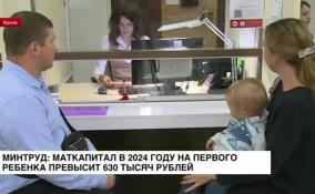 В 2024 году маткапитал на первого ребенка превысит 630 тысяч рублей