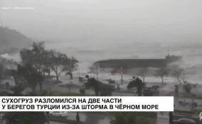 Сухогруз разломился на две части у берегов Турции из-за шторма в Черном море