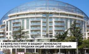 4,5 млрд поступят в бюджет Ленобласти в результате продажи акций отеля «Звездный» в Сочи
