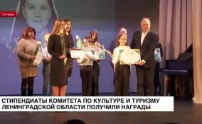 Стипендиаты комитета по культуре и туризму Ленинградской области получили награды