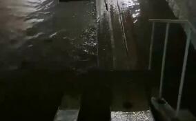 Во Всеволожске затопило подземный переход у станции Мельничный Ручей