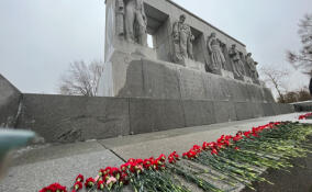 Люди несут цветы и венки на Серафимовское кладбище