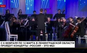 С 6 февраля по 14 марта в Ленинградской области пройдут концерты «Россия — это мы»