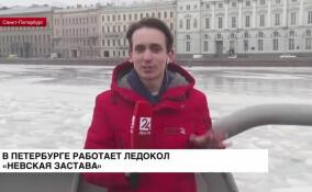 В Петербурге работает ледокол «Невская застава»