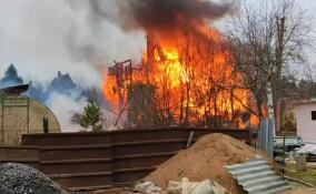 Дом и два сарая горят в СНТ Дивенское в Лужском районе