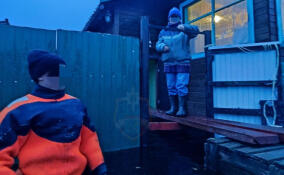 Спасатели пришли на помощь жительнице подтопленного участка в Тихвине
