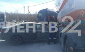 Три человека пострадали при столкновении легковушки и грузовика в Тосно