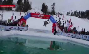 В Приозерском районе лыжники и сноубордисты отметили закрытие сезона фееричным аквашоу