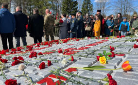 В Гатчине возложили цветы к стеле «Город воинской славы»