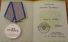 Житель Киришского района награжден медалью «За отвагу»