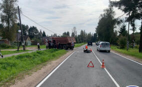 В Волосовском районе мотоциклист врезался в самосвал и попал в больницу