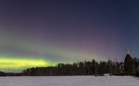 Вечером 8 марта небо над Ленобластью озарило северное сияние