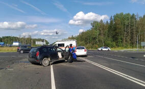 В столкновении трех авто на А-120 пострадали два человека