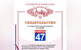 Комитет общественных коммуникаций зарегистрировал товарный знак «Команда 47»