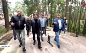 Евгений Барановский осмотрел ход работ в парке «Белые пески»