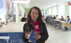 Съемочная группа ЛенТВ24 работает на избирательном участке в Сосновом Бору