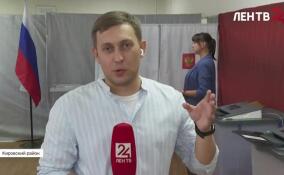 Съемочная группа ЛенТВ24 работает на избирательном участке в Отрадном