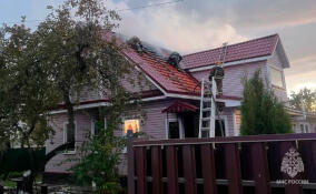 В Тосно полыхал частный дом с мансардой