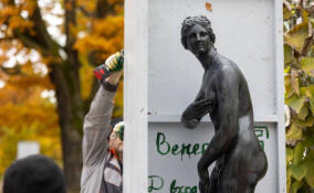 Петергоф готовит скульптуры к зимней «спячке»