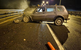 На КАД у Кронштадта «Нива» въехала в «Фольксваген»