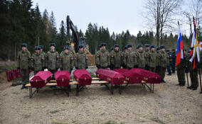 Останки жертв пересыльного концлагеря Дулаг-102 перезахоронили в Волосовском районе