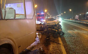 Такси, легковушка и автобус столкнулись на Мурманском шоссе