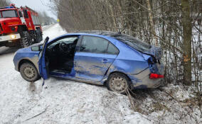 Две легковушки столкнулись на Южном шоссе во Всеволожске
