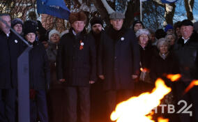 Фоторепортаж: на мемориале Слава Героям в Тихвине торжественно зажгли Вечный огонь