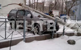 Иномарка снесла фонарный столб в Светогорске, водитель погиб