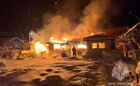 В Тосненском районе огонь уничтожил дом и сарай